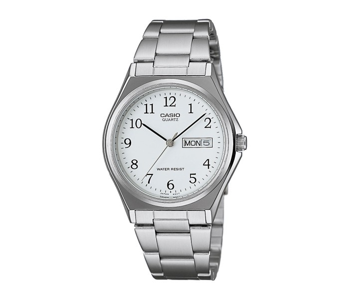 Casio Watch MTP-1240D-7BDF Mens Analog Watch Silver and White 4971850826705
