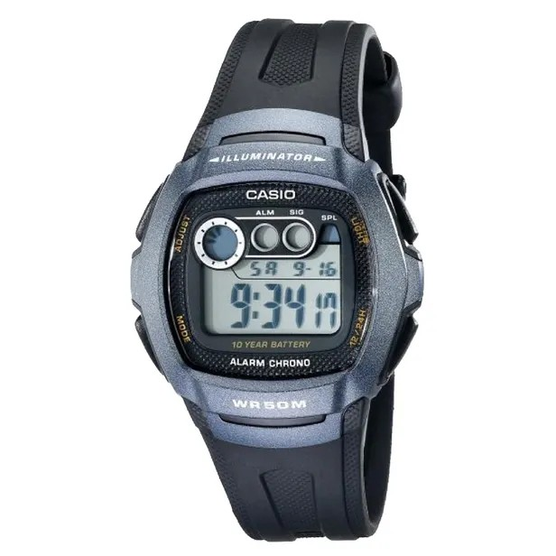 Casio Watch Digital W-210-1BVDF Casio W-210-1BVDF Men's Sports Watch Black and Grey 4971850840664
