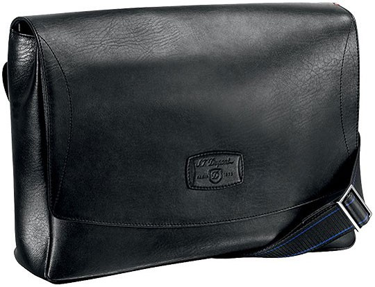 S.T. Dupont Line D Black Leather Shoulder Bag 181220 st dupont