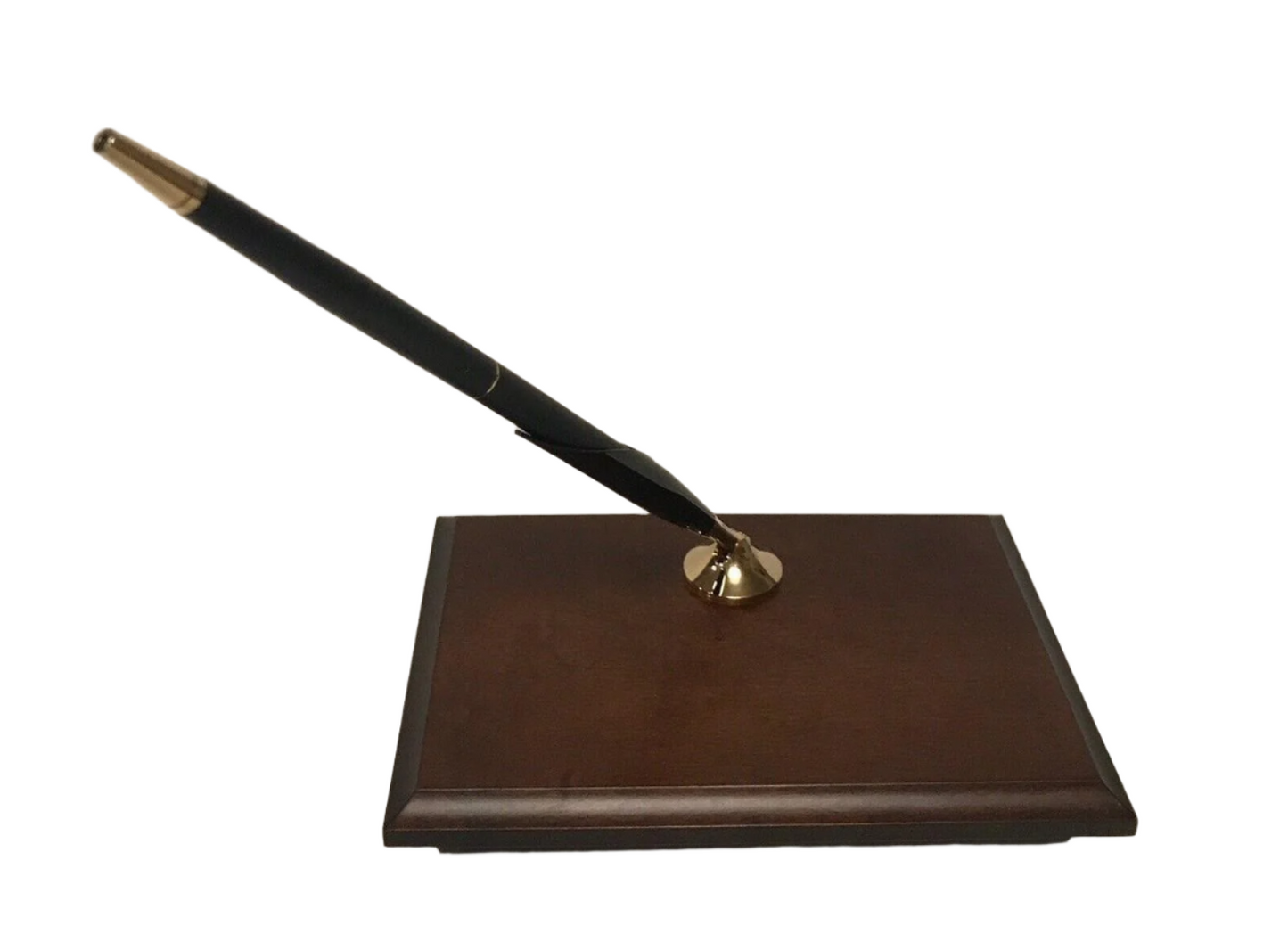 Cross Single Desk set 5607 mahogany finish base with classic black ball point pen original guarantee