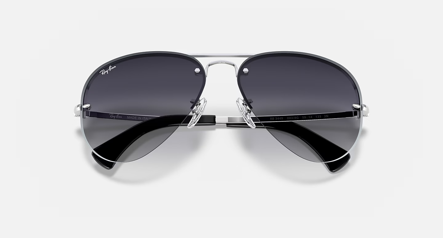 Ray-Ban RB3449 003/8G 59 Unisex Metal Frame Original Sunglass Made in Italy