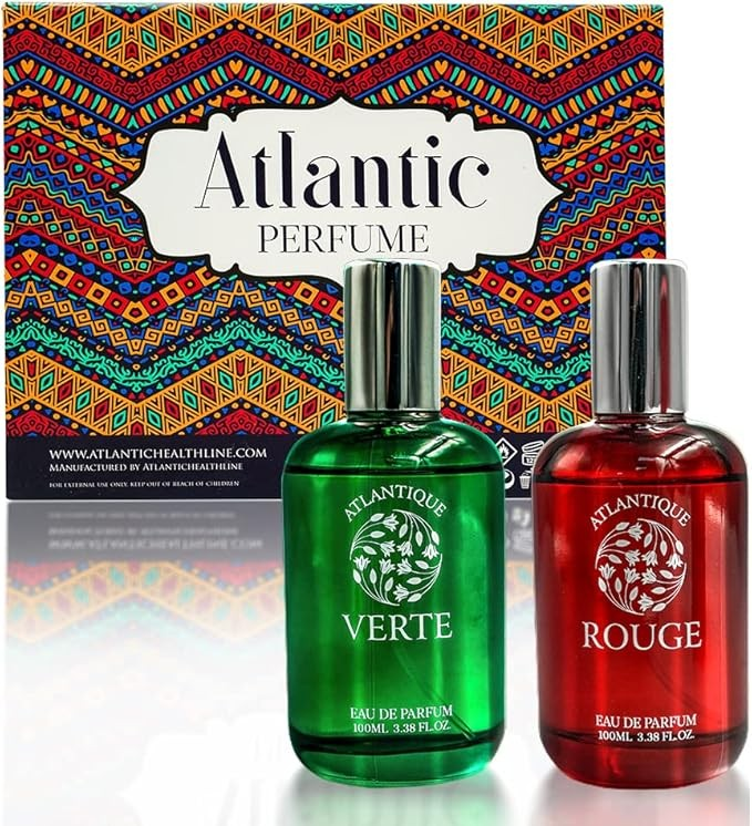 Atlantic Perfume GIFT SET ROUGE 100ML + VERTE 100ML For Men & Women Eau de Parfum Atlantic Gift Set
