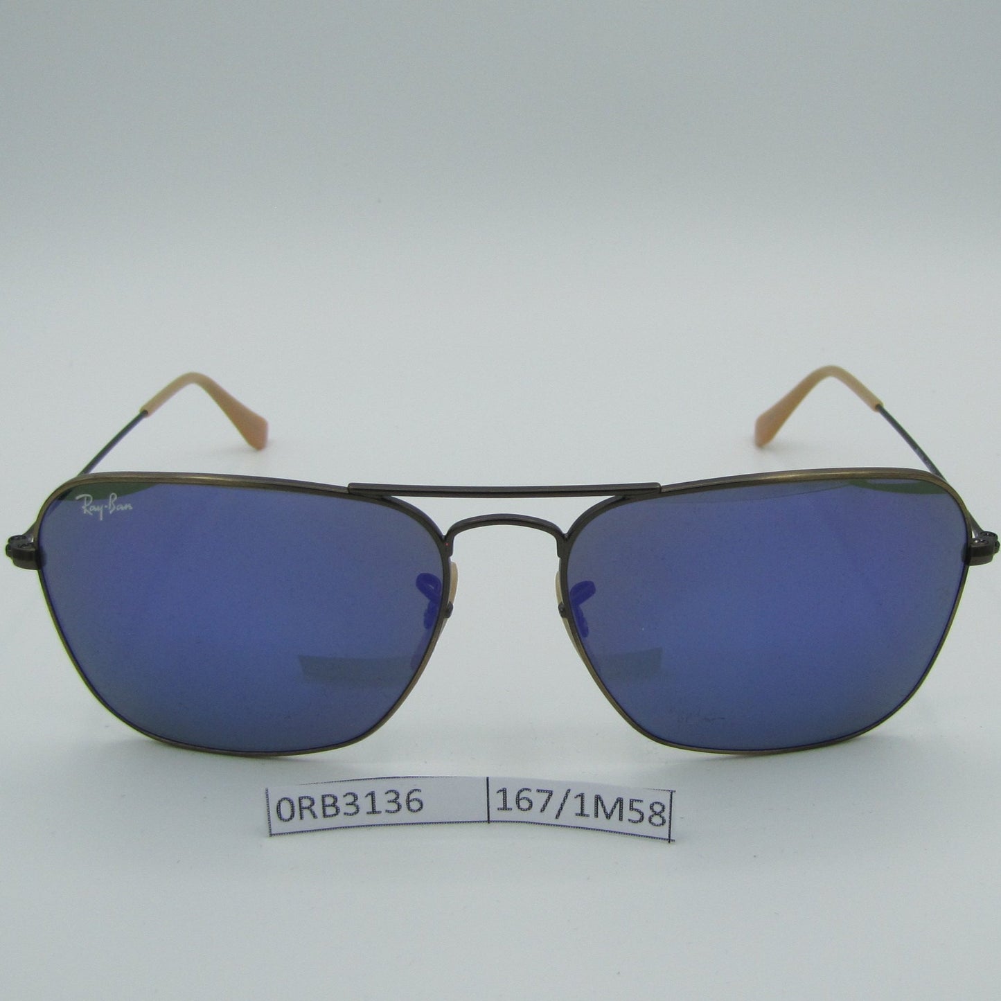 Ray-Ban RB 3136 167/1M 58 caravan Unisex metal frame Original Sunglass made in Italy.