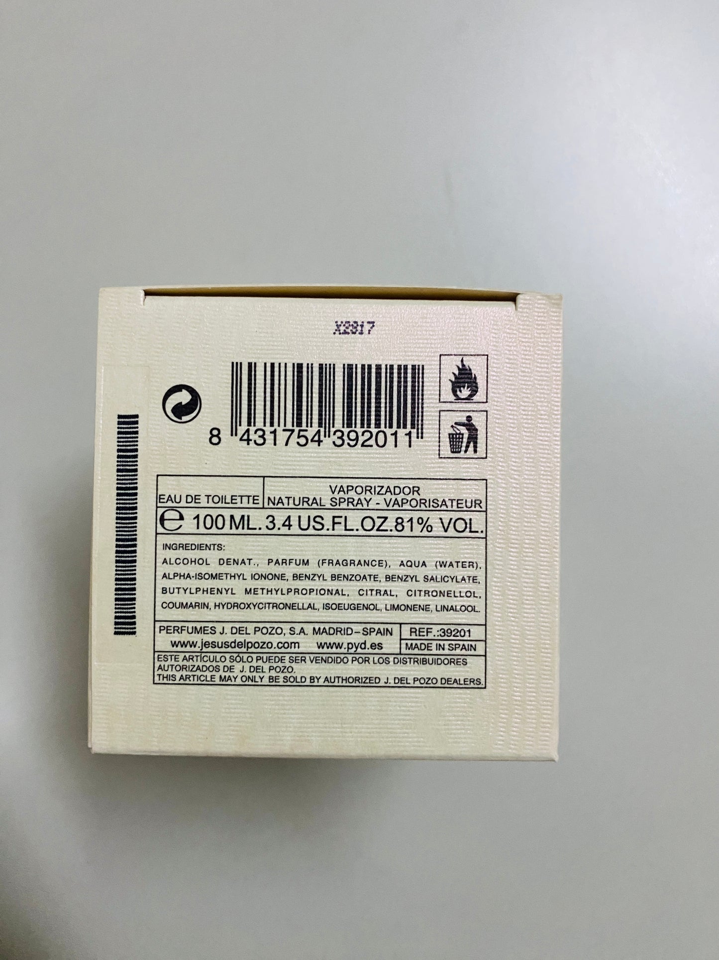 J.Del Pozo white EDT 100ml spray