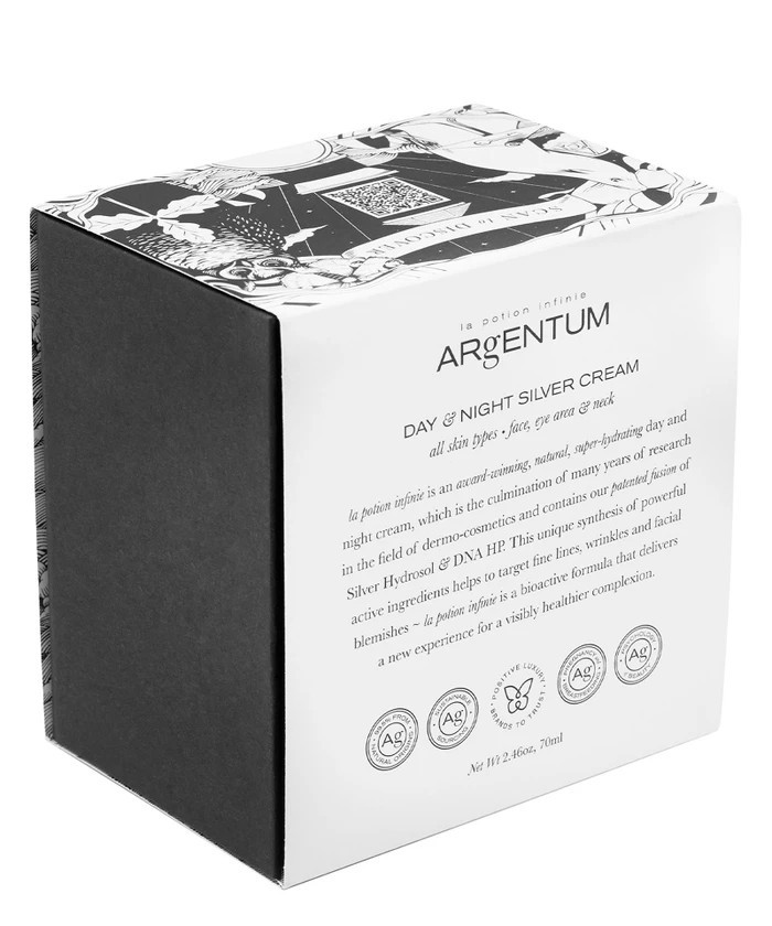 ARGENTUM LA POTION INFINIE DAY AND NIGHT SILVER CREAM ALL SKIN TYPES FACE EYE AREA AND NECK 70ML
