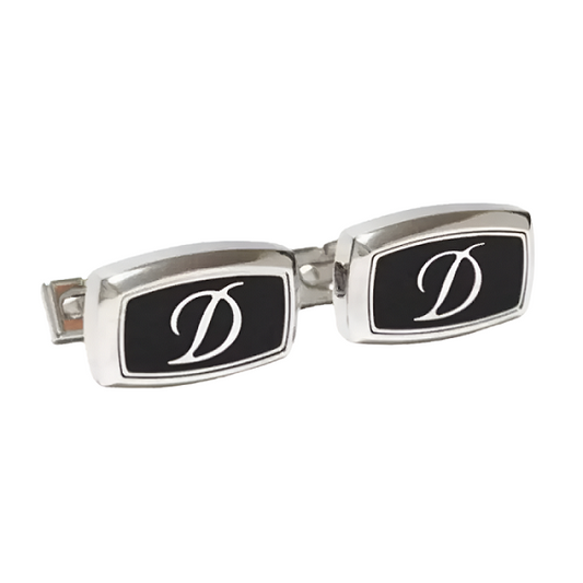 S.T. Dupont Black Lacquer and Black D Logo Cufflinks, 005502 st dupont