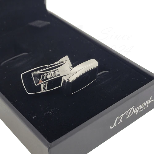 S.T. Dupont Black Lacquer and Black D Logo Cufflinks, 005502 st dupont
