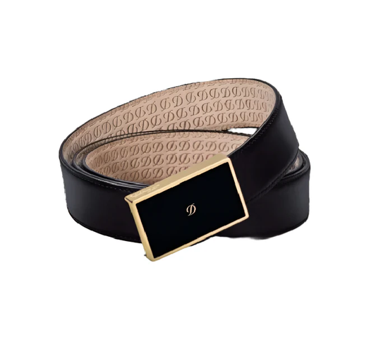 S.T. Dupont 051231 Line D Box Belt with Black Lacquer and Gold st dupont Original guarantee