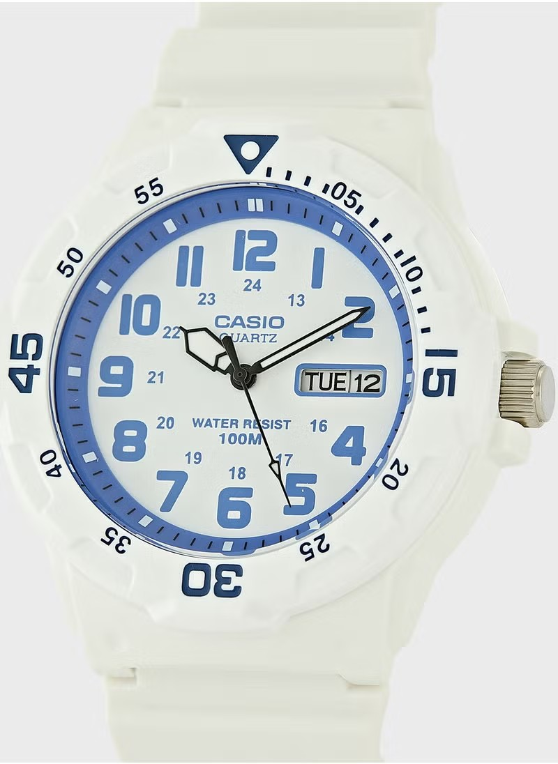 Casio Watch MRW-200HC-7B2VDF UNISEX White Dial Resin Analog Watch 4971850984252