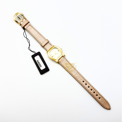Aigner Varese A45203 Gold Plated Stainless Steel Gold Genuine Leather Strap