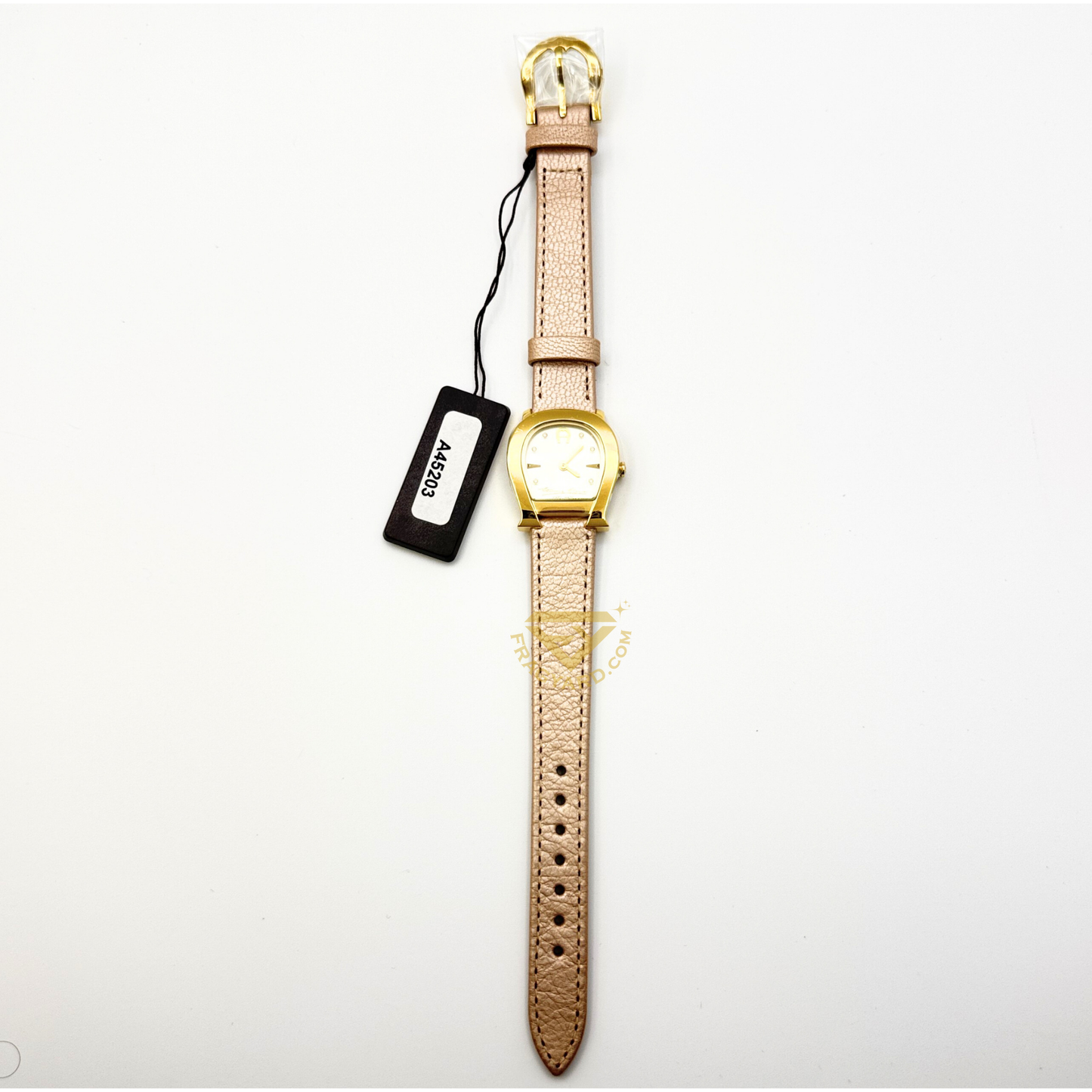 Aigner Varese A45203 Gold Plated Stainless Steel Gold Genuine Leather Strap