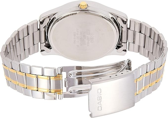 Casio Watch TWO TONE Analog Stainless Steel GOLD DIAL MTP-1141G-9ARDF Analog 4971850440604