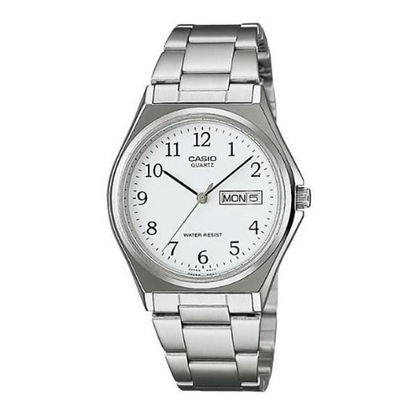 Casio Watch MTP-1240D-7BDF Mens Analog Watch Silver and White 4971850826705