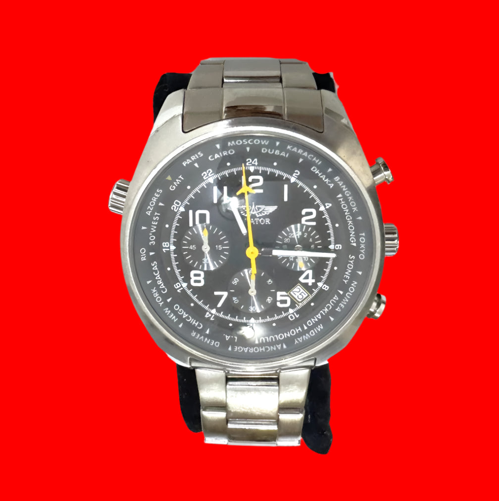 AVIATOR Men's Stainless Steel Chronograph Watch AVW5839G6 new original