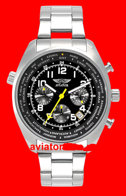 AVIATOR Men's Stainless Steel Chronograph Watch AVW5839G6 new original