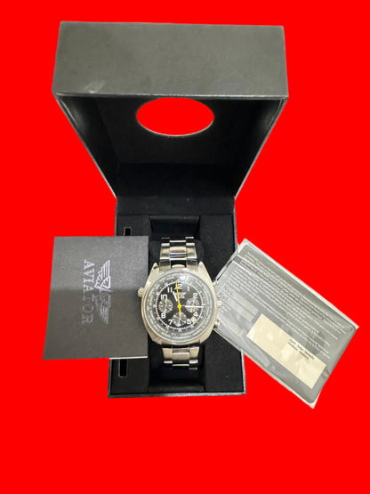 AVIATOR Men's Stainless Steel Chronograph Watch AVW5839G6 new original