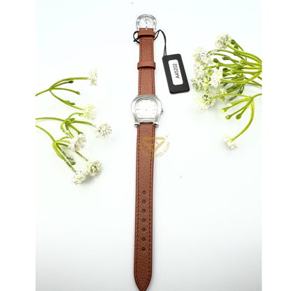 Aigner A45202 New Varese ladies gold plated genuine brown lather strap