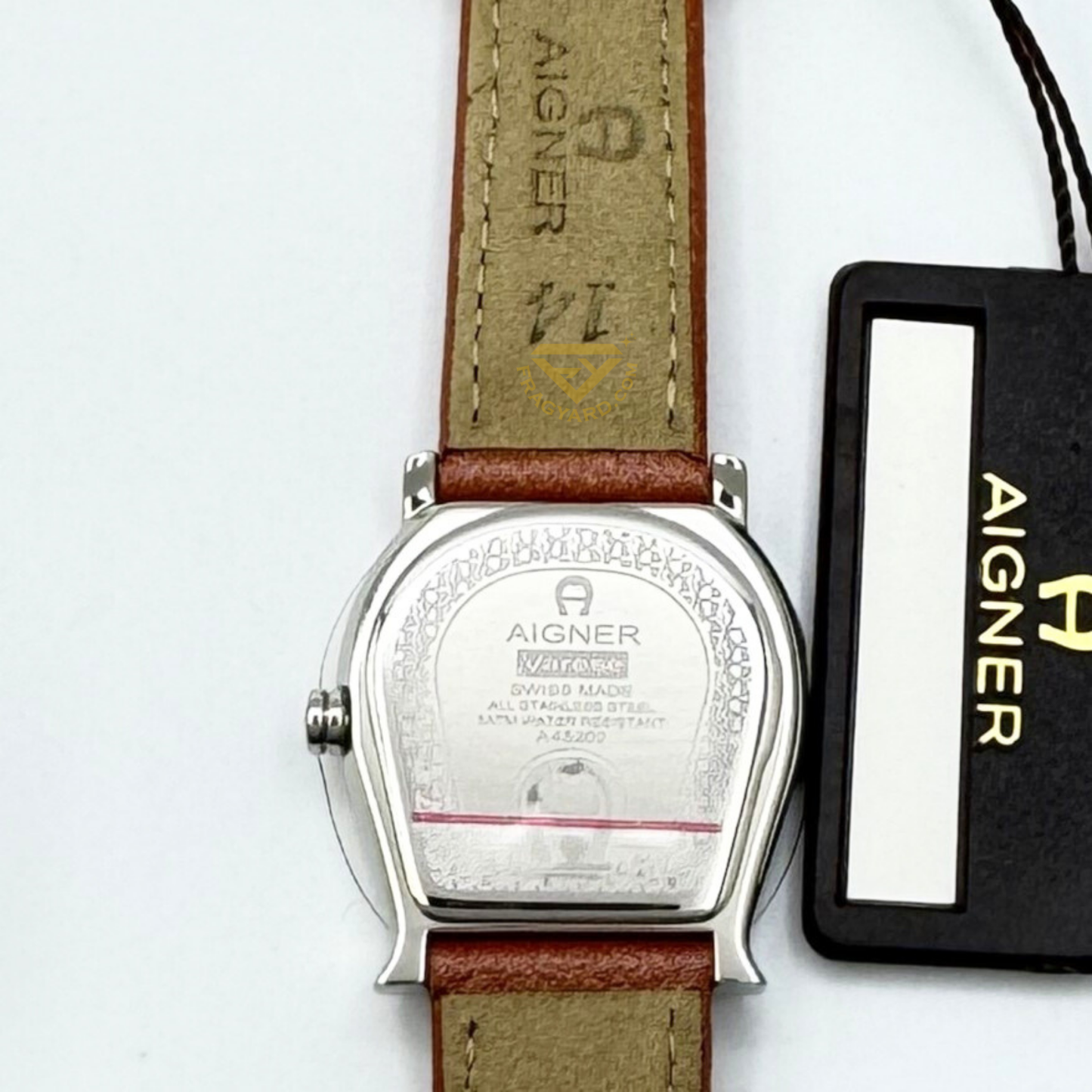 Aigner A45202 New Varese ladies gold plated genuine brown lather strap