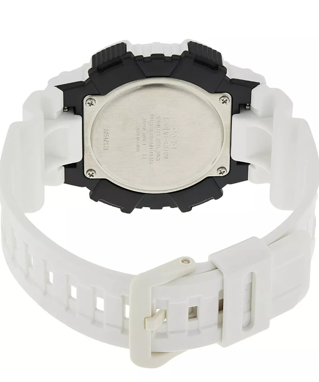 Casio Watch Mens Tough Solar Digital Sports Watch 5 Alarms Glossy White AQ-S810WC-7AVDF