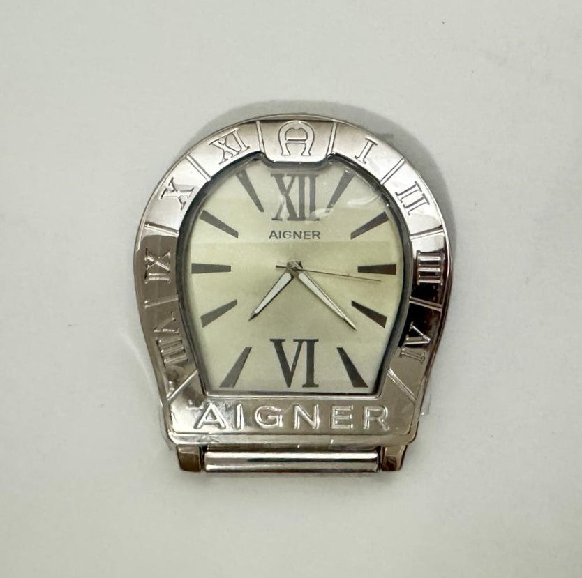 Aigner desk clock limited edition stainless steel swiss made new pack peace