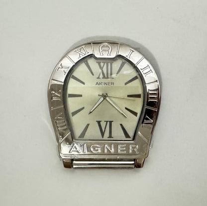 Aigner desk clock limited edition stainless steel swiss made new pack peace
