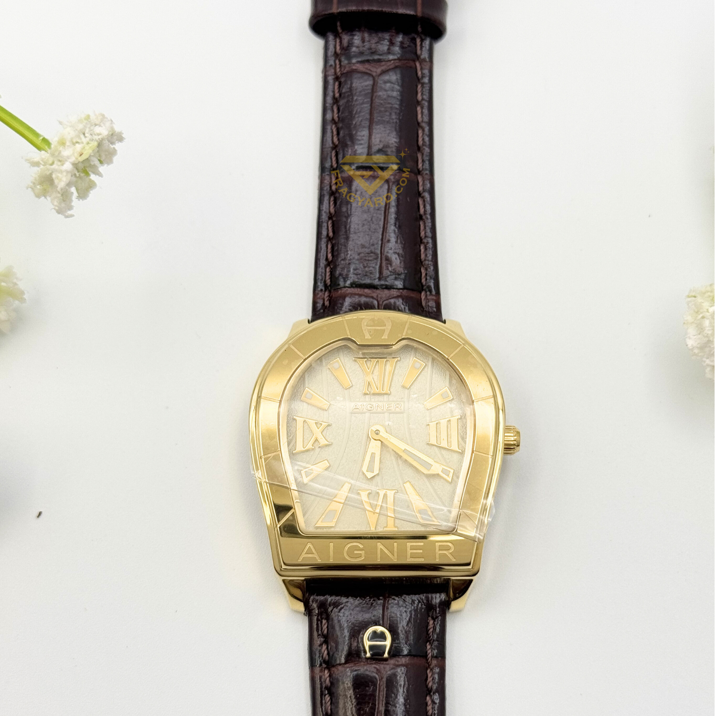 Aigner A48102 New Verona Ladies wrist watch Gold plated Genuine leather strap