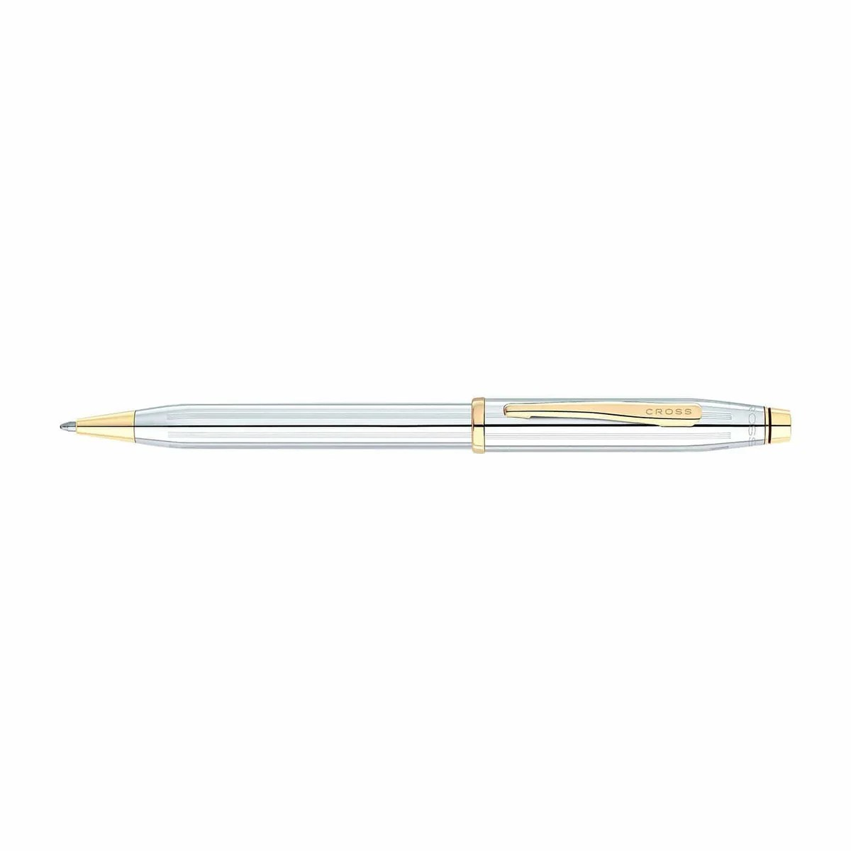 Cross century II 3302WG polished chrome 23 carat gold filled details  Ball-Point Pen Medalist original guarentee