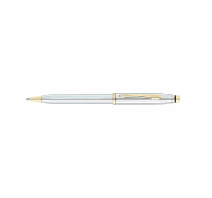 Cross century II 3302WG polished chrome 23 carat gold filled details  Ball-Point Pen Medalist original guarentee