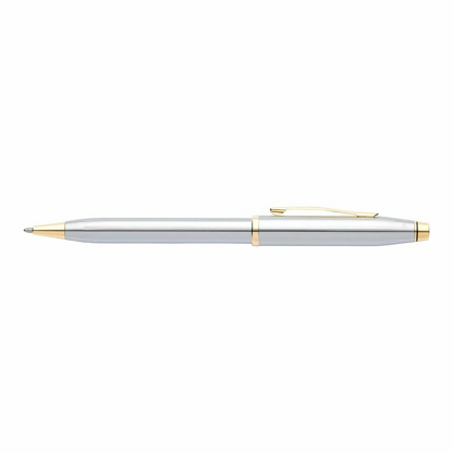 Cross century II 3302WG polished chrome 23 carat gold filled details  Ball-Point Pen Medalist original guarentee