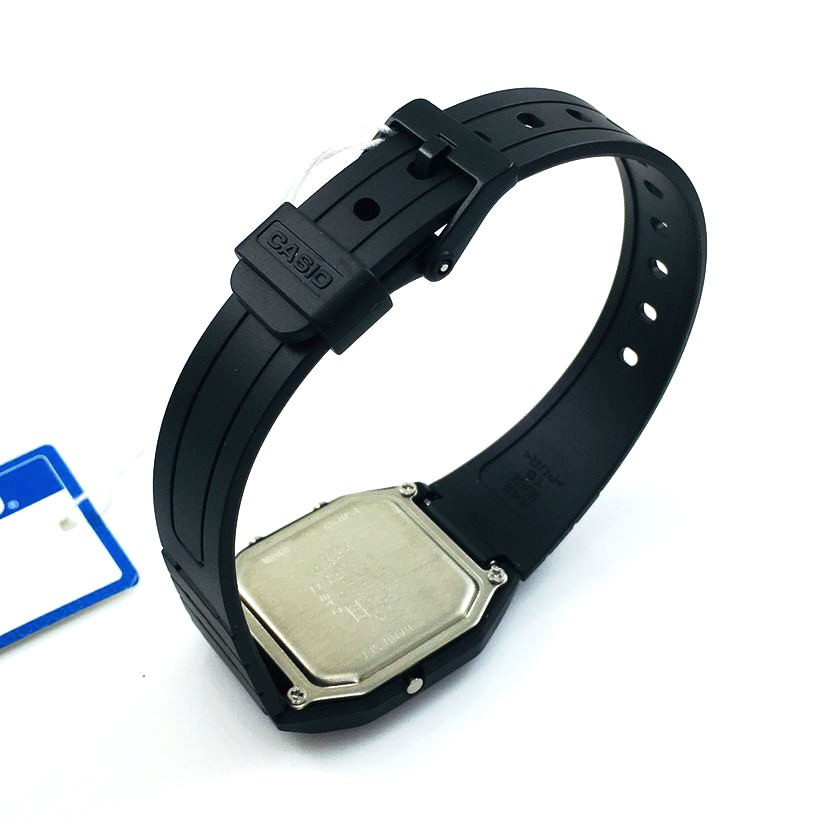 Casio Watch Unisex Black Resin Analog Digital Dual Time Watch AW-48HE-8AVDF