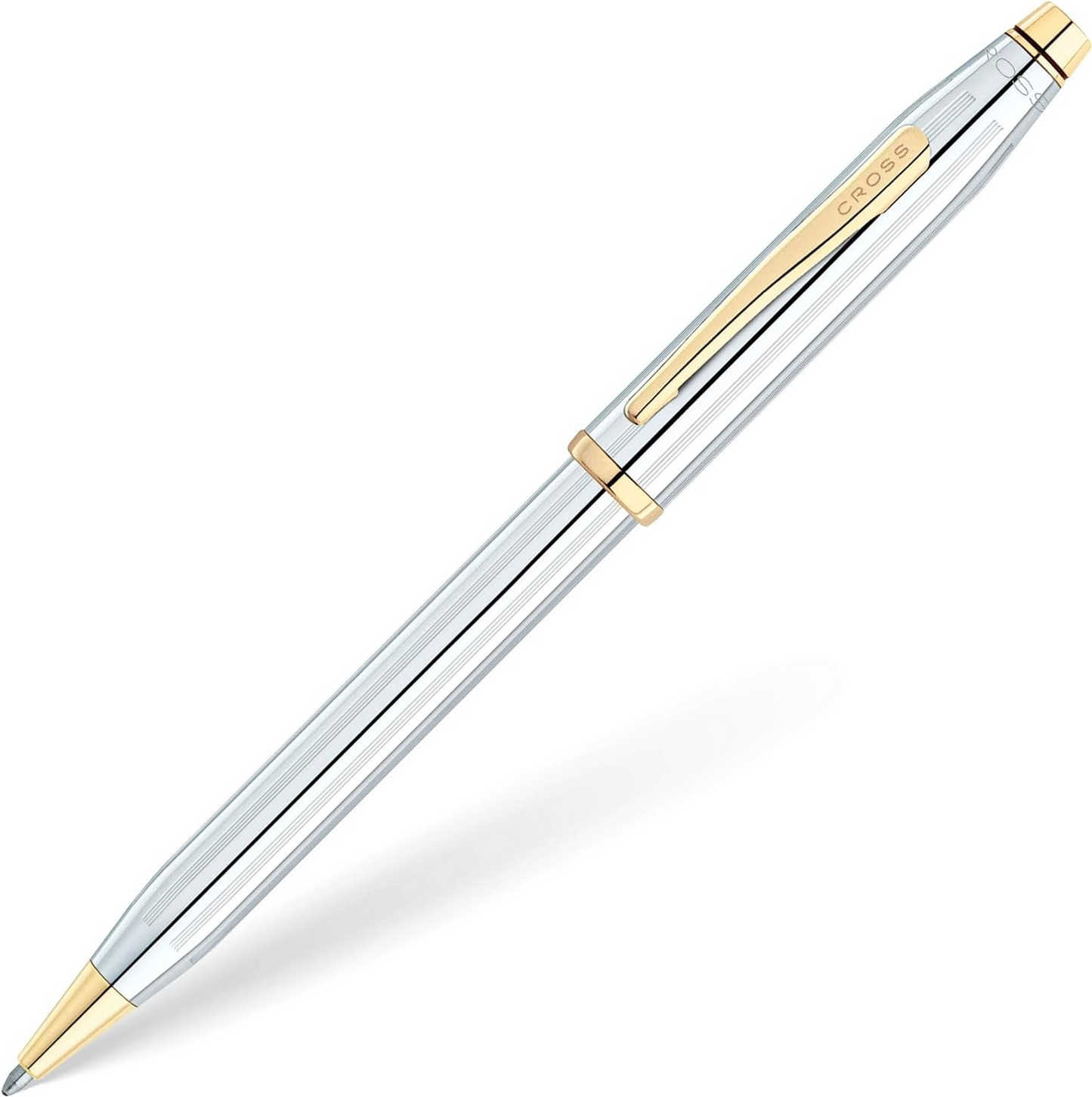 Cross century II 3302WG polished chrome 23 carat gold filled details  Ball-Point Pen Medalist original guarentee