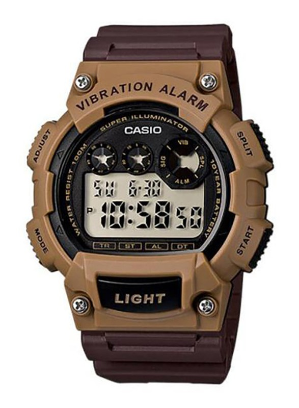 Casio Watch Digital Watch for Men with Resin Band, Water Resistant, W-735H-5AVDF, Brown-Black 4971850923336