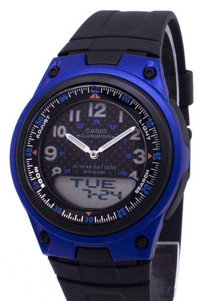 Casio Watch Analog Digital Illuminator Telememo BlackBlue AW-80-2BVDF AW-80-2BV Mens Watch