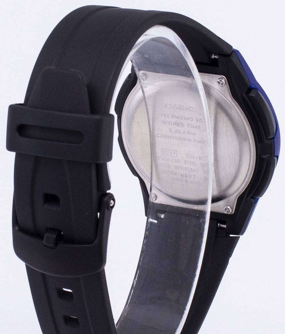 Casio Watch Analog Digital Illuminator Telememo BlackBlue AW-80-2BVDF AW-80-2BV Mens Watch