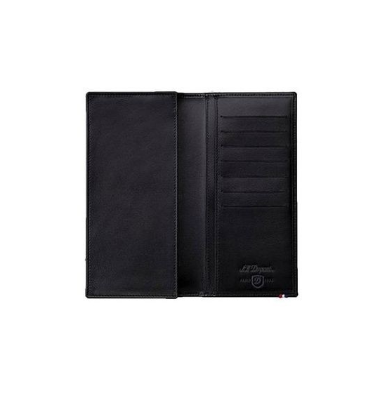 S.T. Dupont Black Contrast Leather Wallet, Holds 7 CC. Cards, 180305, New In Box st dupont