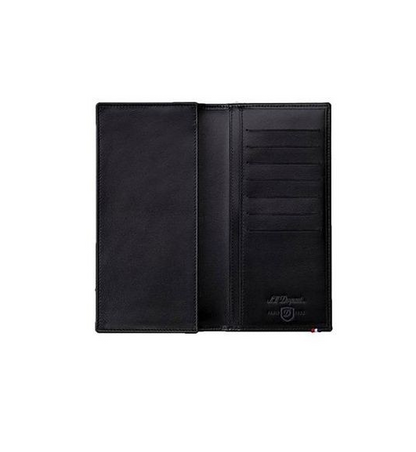 S.T. Dupont Black Contrast Leather Wallet, Holds 7 CC. Cards, 180305, New In Box st dupont