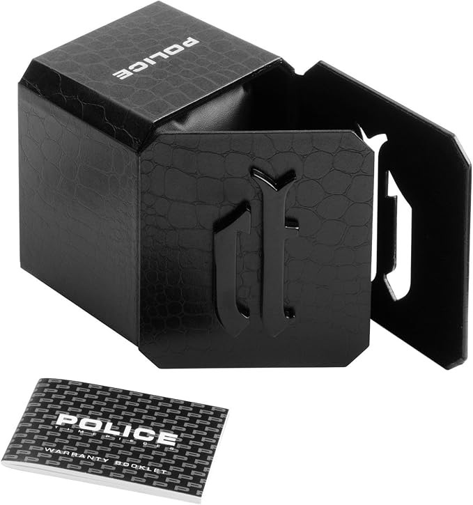 Police Vice Men's Quartz Watch with Silver Dial Analogue Display and Black Leather Strap 13592JSTB/04