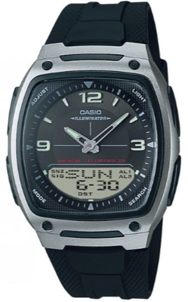 Casio Watch Men's Casio Black Classic Digital Analog Watch AW81-1A1V AW-81-1A1VDF