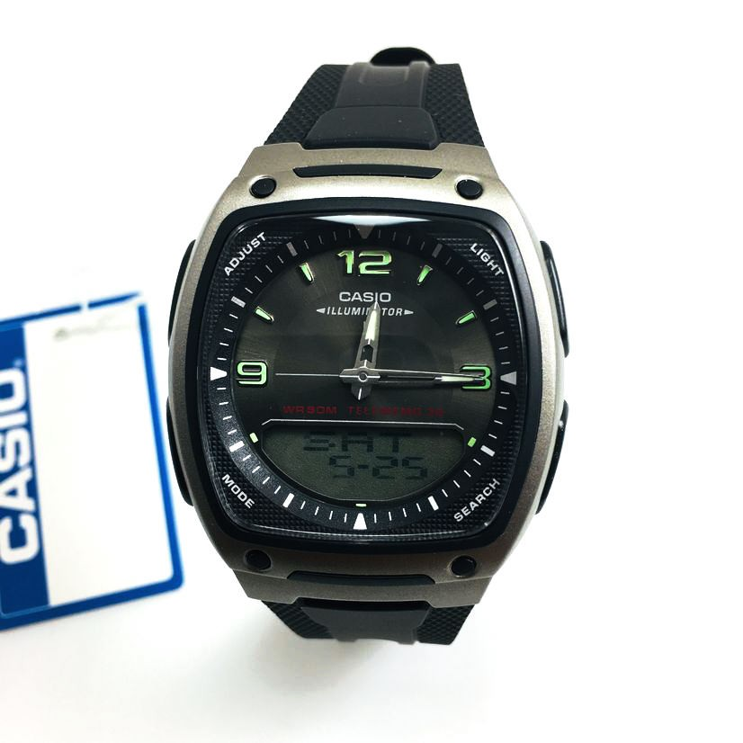 Casio Watch Men's Casio Black Classic Digital Analog Watch AW81-1A1V AW-81-1A1VDF