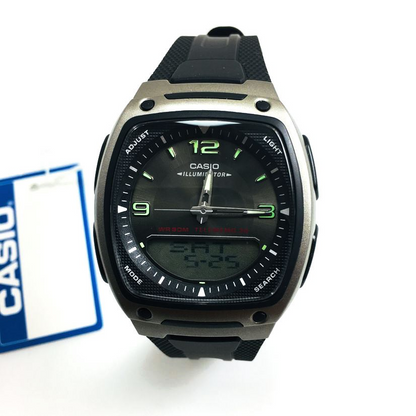 Casio Watch Men's Casio Black Classic Digital Analog Watch AW81-1A1V AW-81-1A1VDF