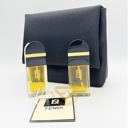 FENDI BY FENDI GIFT SET EAU DE TOILETTE 25ML X 2 PCS ORIGINAL + ORIGINAL FENDI LADIES POCHETTE BLACK