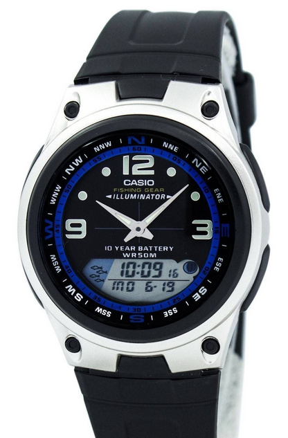 Casio Watch Analog Digital Out Gear Fishing Illuminator AW-82-1AVDF AW-82-1AV Men’s Watch