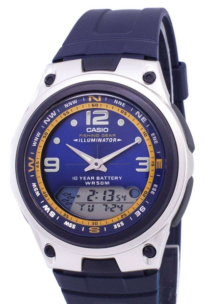 Casio Watch Analog Digital Out Gear Fishing Illuminator AW-82-2AVDF AW-82-2AV Men’s Watch