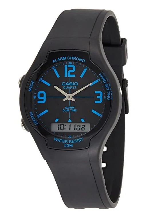 Casio Watch Alarm Chrono Mens Wrist Watch Gift for Him AW-90H-2BVDF