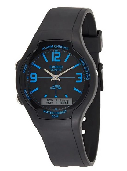 Casio Watch Alarm Chrono Mens Wrist Watch Gift for Him AW-90H-2BVDF