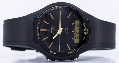 Casio Watch AW-90H-9EVDF Analog Digital Dual Time 50m Water Resistant Black Dial AW-90H-9E