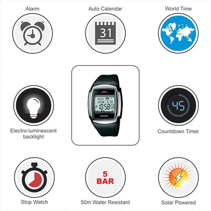 Casio Watch Digital Tough Solar Data Bank 5 Alarm DB-E30-1AVDF  Mens Watch DB-E30-1AV