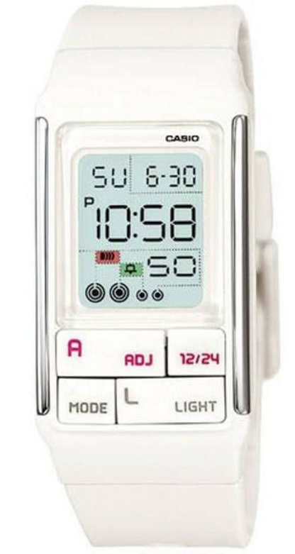 Casio Watch Women''s Poptone White Silicone Band  LDF-52-7ADR Digital Watch LDF52-7A