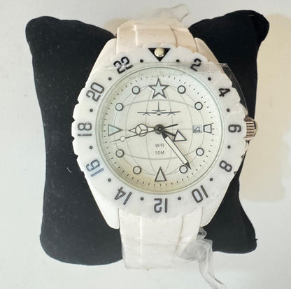 02 oxygen 02 travel time watch white strap unisex