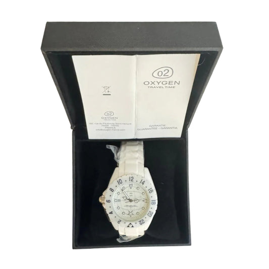 02 oxygen 02 travel time watch white strap unisex